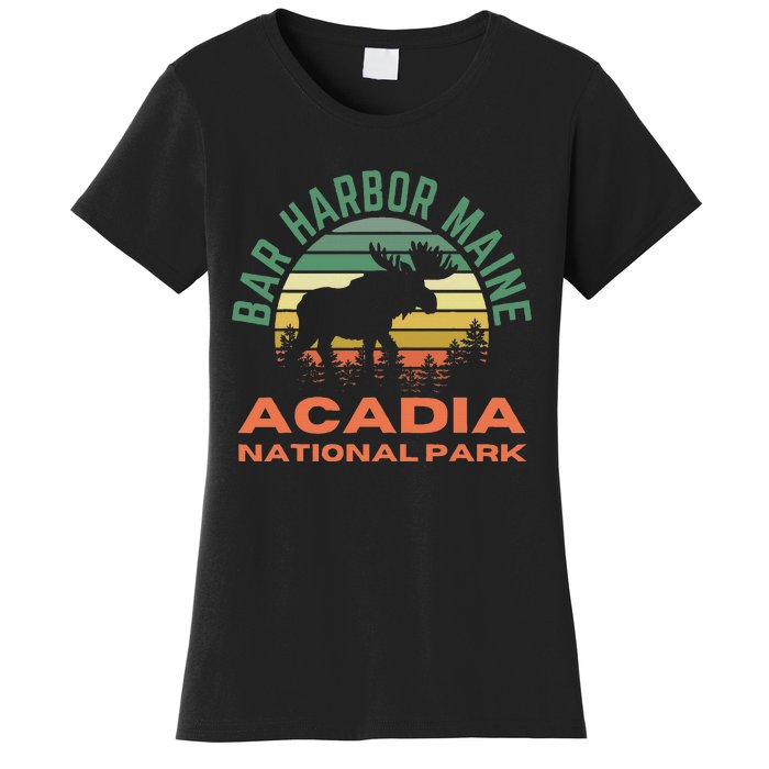 Bar Harbor Maine Acadia National Park Moose Women's T-Shirt