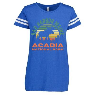 Bar Harbor Maine Acadia National Park Moose Enza Ladies Jersey Football T-Shirt