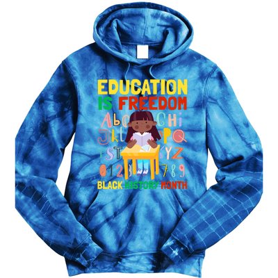 Black History Month Funny Gift Education Is Freedom Funny Gift Tie Dye Hoodie