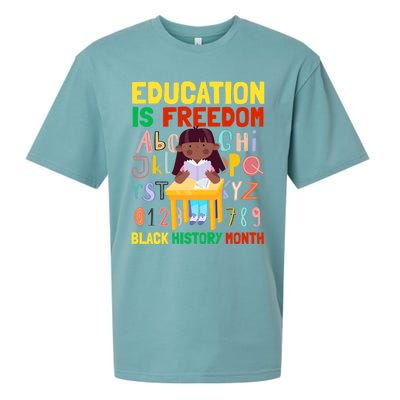 Black History Month Funny Gift Education Is Freedom Funny Gift Sueded Cloud Jersey T-Shirt