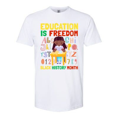 Black History Month Funny Gift Education Is Freedom Funny Gift Softstyle CVC T-Shirt