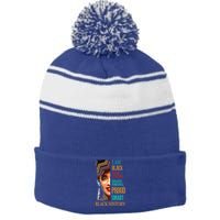 Black History Month Funny Gift Stripe Pom Pom Beanie