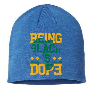 Black History Month Being Black Is Dope Gift Sustainable Beanie