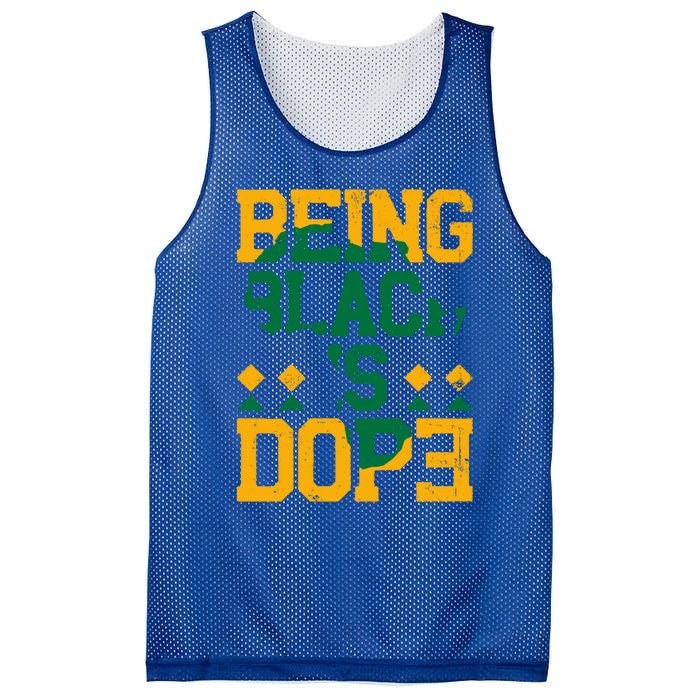 Black History Month Being Black Is Dope Gift Mesh Reversible Basketball Jersey Tank