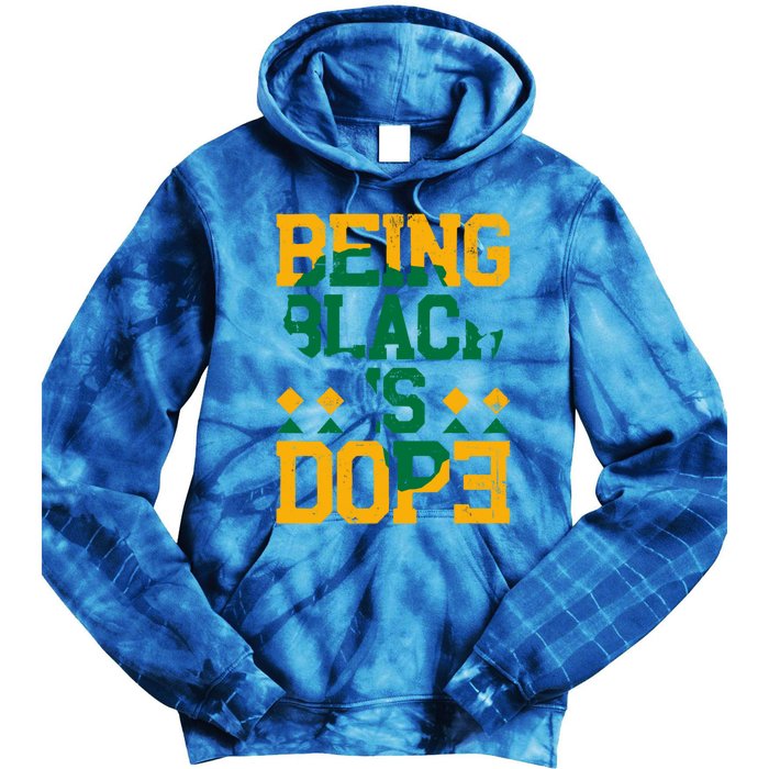 Black History Month Being Black Is Dope Gift Tie Dye Hoodie