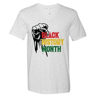 Black History Month Fist All Year V-Neck T-Shirt