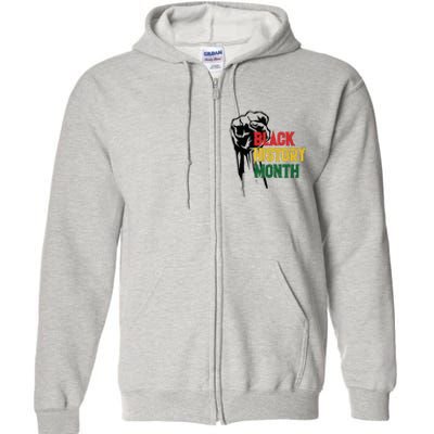 Black History Month Fist All Year Full Zip Hoodie