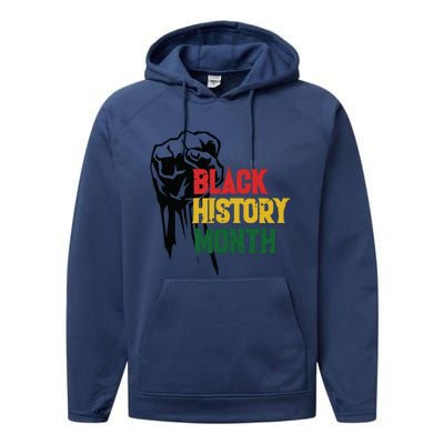 Black History Month Fist All Year Performance Fleece Hoodie