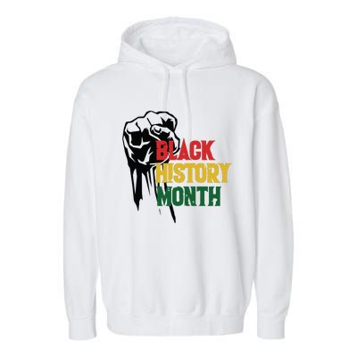 Black History Month Fist All Year Garment-Dyed Fleece Hoodie