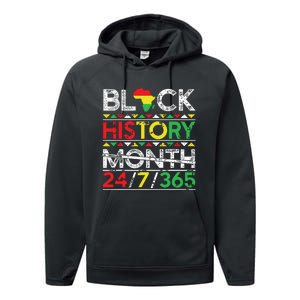 Black History Month 247365 African Melanin Black Performance Fleece Hoodie