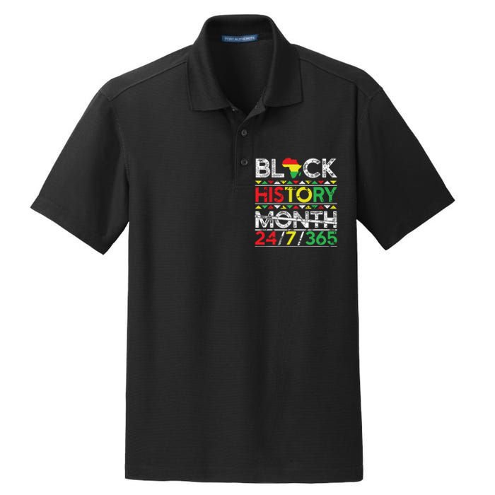 Black History Month 247365 African Melanin Black Dry Zone Grid Polo