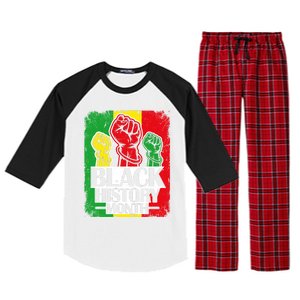 Black History Month Melanin Blm African Freedom Juneteenth Cute Gift Raglan Sleeve Pajama Set