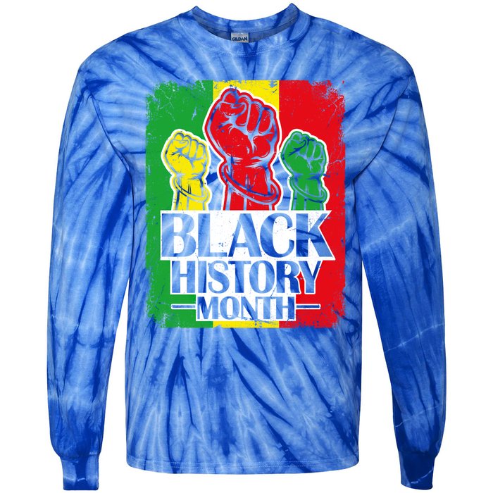 Black History Month Melanin Blm African Freedom Juneteenth Cute Gift Tie-Dye Long Sleeve Shirt