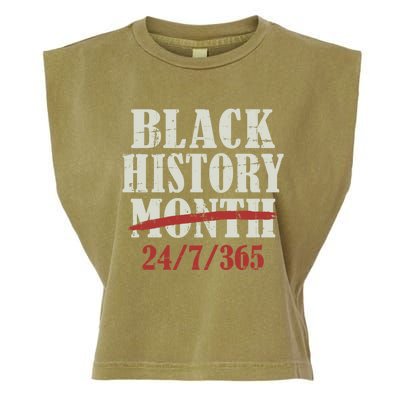 Black History Month 24/7/365 For Proud African Freedom Gift Garment-Dyed Women's Muscle Tee