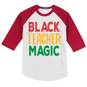 Black History Month For Teacher Black Teacher Magic Gift Kids Colorblock Raglan Jersey