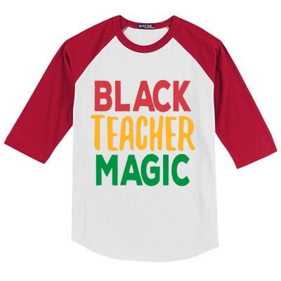 Black History Month For Teacher Black Teacher Magic Gift Kids Colorblock Raglan Jersey