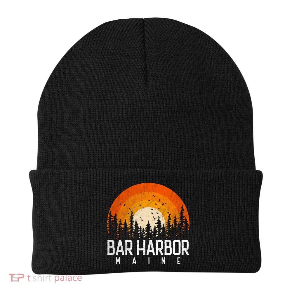 Bar Harbor Maine Me Great Gift Retro Vintage 70s 80s 90s Gift Beanie