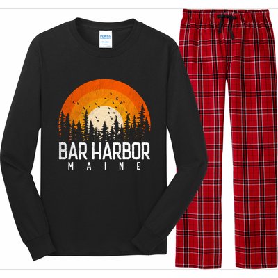 Bar Harbor Maine Me Great Gift Retro Vintage 70s 80s 90s Gift Long Sleeve Pajama Set