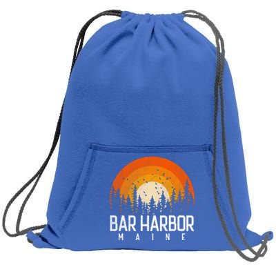 Bar Harbor Maine Me Great Gift Retro Vintage 70s 80s 90s Gift Sweatshirt Cinch Pack Bag