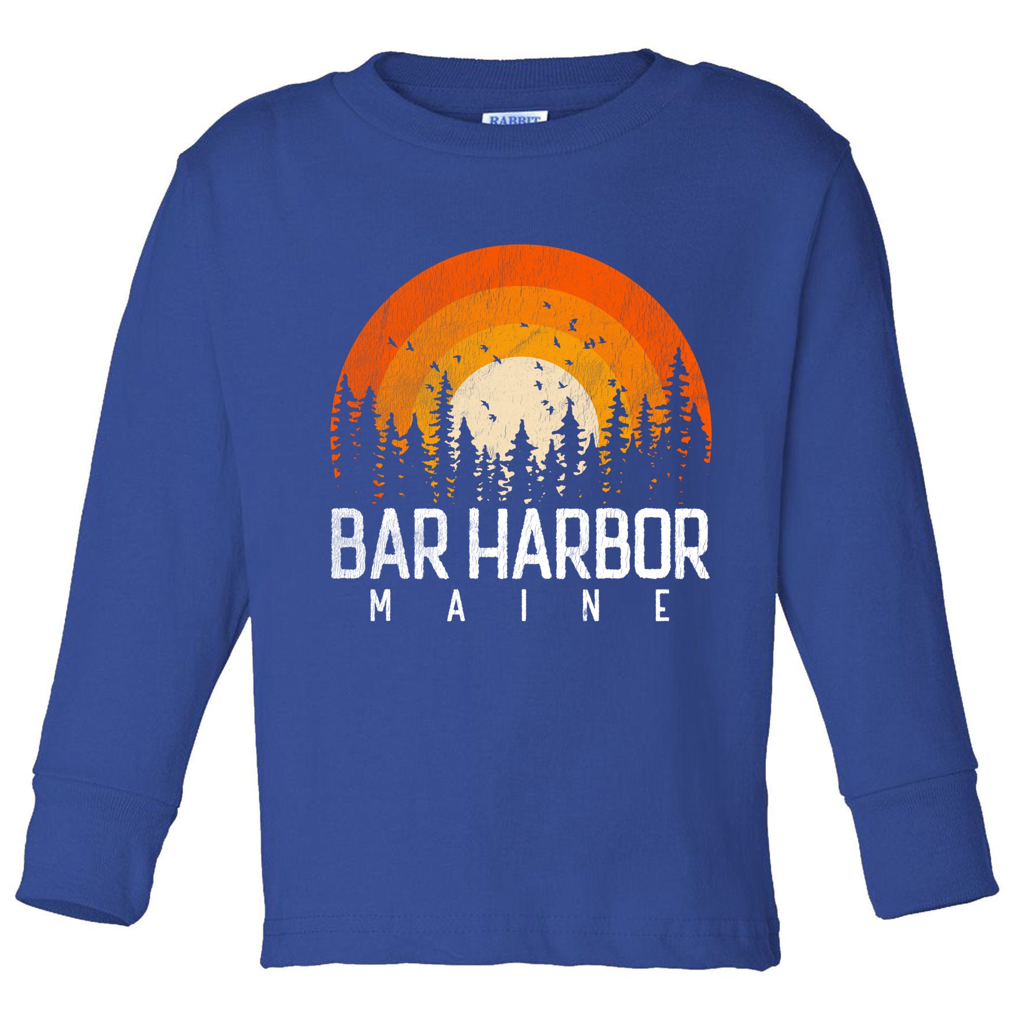 Bar Harbor Maine Me Great Gift Retro Vintage 70s 80s 90s Gift Toddler Long Sleeve Shirt