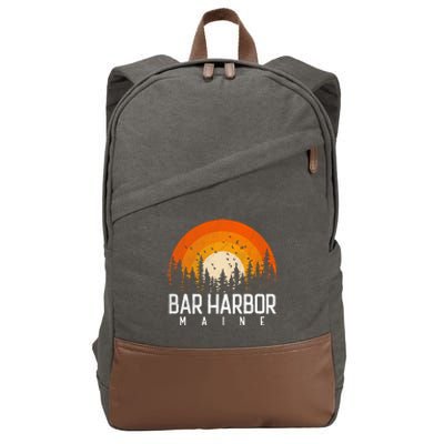 Bar Harbor Maine Me Great Gift Retro Vintage 70s 80s 90s Gift Cotton Canvas Backpack