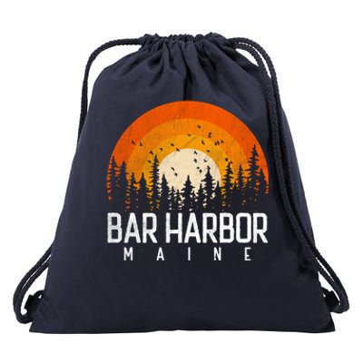 Bar Harbor Maine Me Great Gift Retro Vintage 70s 80s 90s Gift Drawstring Bag