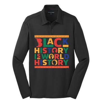 Black History Month Vintage African American Heritage Gift Meaningful Gift Silk Touch Performance Long Sleeve Polo