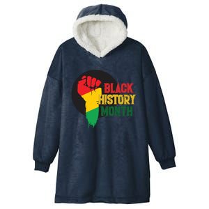 Black History Month Fist Hooded Wearable Blanket