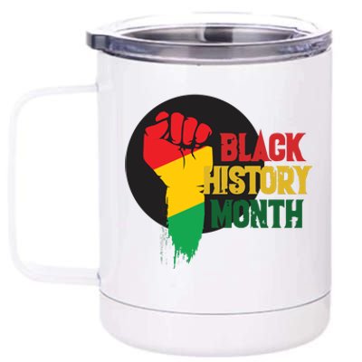 Black History Month Fist 12 oz Stainless Steel Tumbler Cup