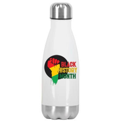 Black History Month Fist Stainless Steel Insulated Water Bottle