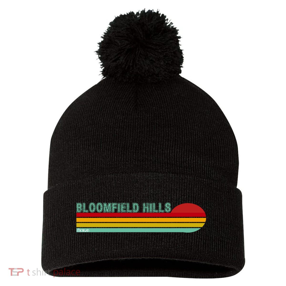 Bloomfield Hills Michigan Pom Pom 12in Knit Beanie