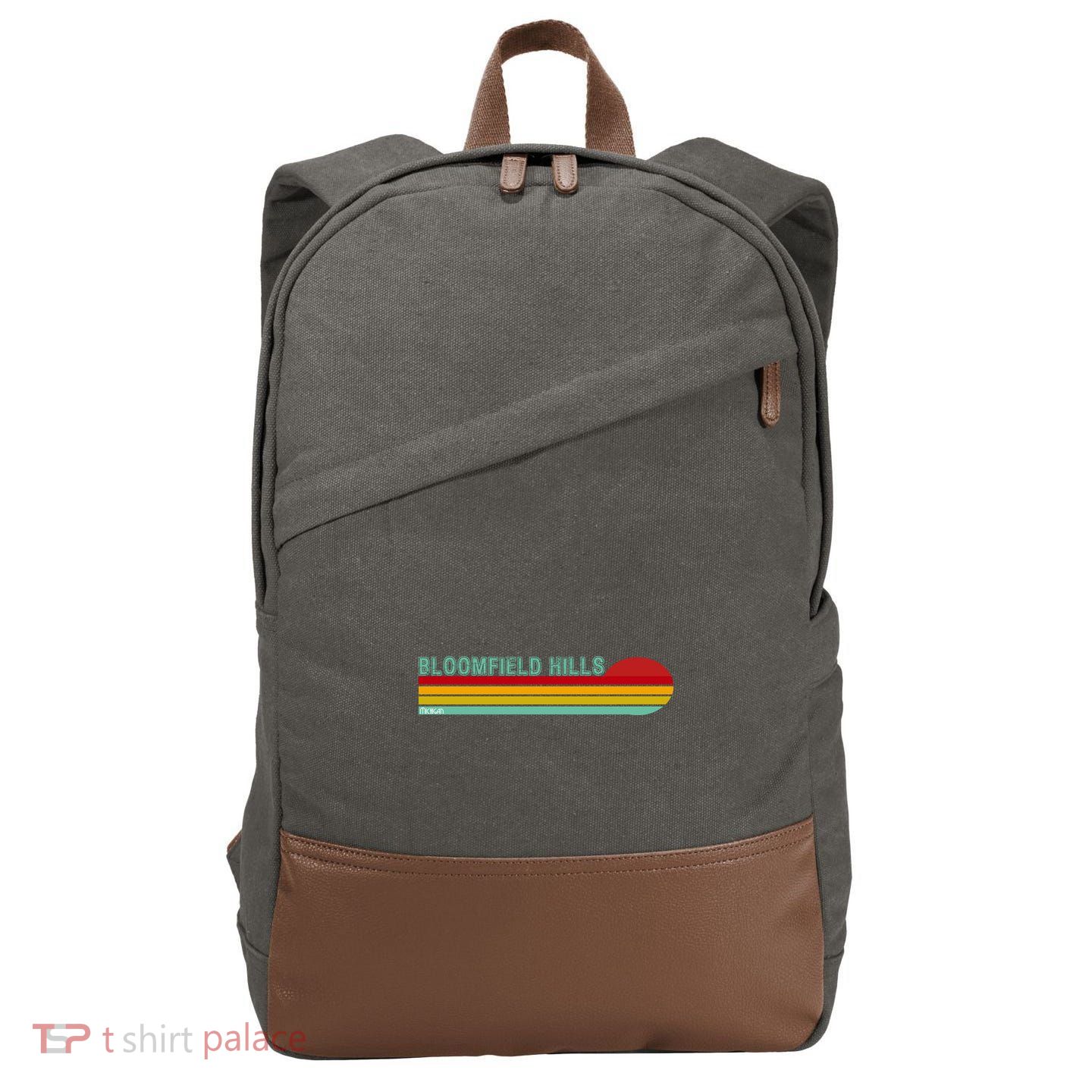 Bloomfield Hills Michigan Cotton Canvas Backpack