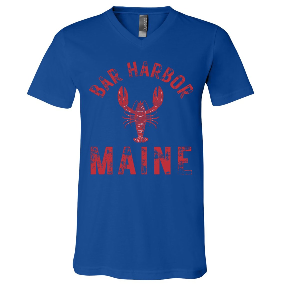 Bar Harbor Maine Lobster Travel Acadia Vintage Gift V-Neck T-Shirt
