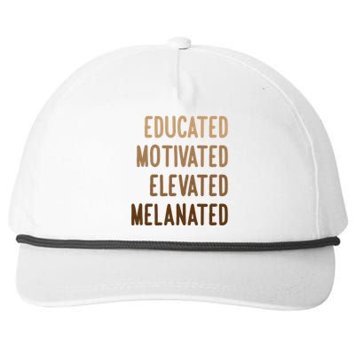 Black History Month Educated Motivated Elevated Melanated Great Gift Snapback Five-Panel Rope Hat