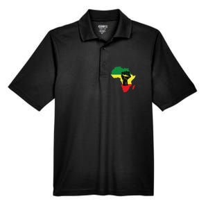 Black History Month Celebration African Map Fist Men's Origin Performance Pique Polo