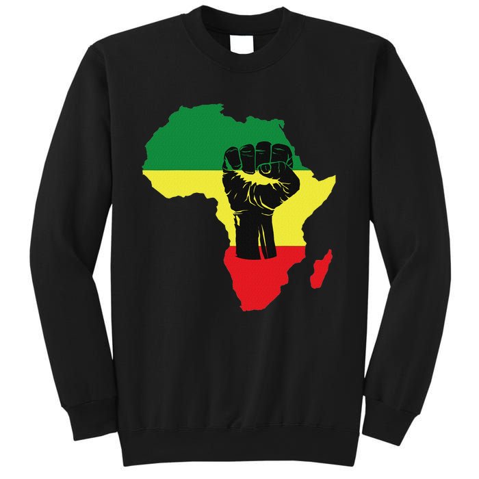 Black History Month Celebration African Map Fist Sweatshirt