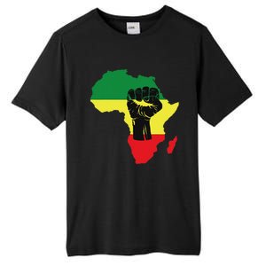 Black History Month Celebration African Map Fist Tall Fusion ChromaSoft Performance T-Shirt