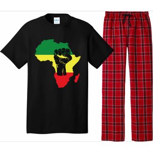 Black History Month Celebration African Map Fist Pajama Set