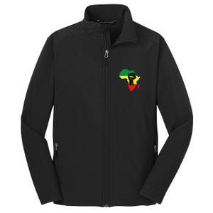 Black History Month Celebration African Map Fist Core Soft Shell Jacket