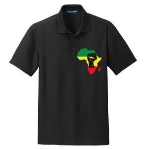 Black History Month Celebration African Map Fist Dry Zone Grid Polo