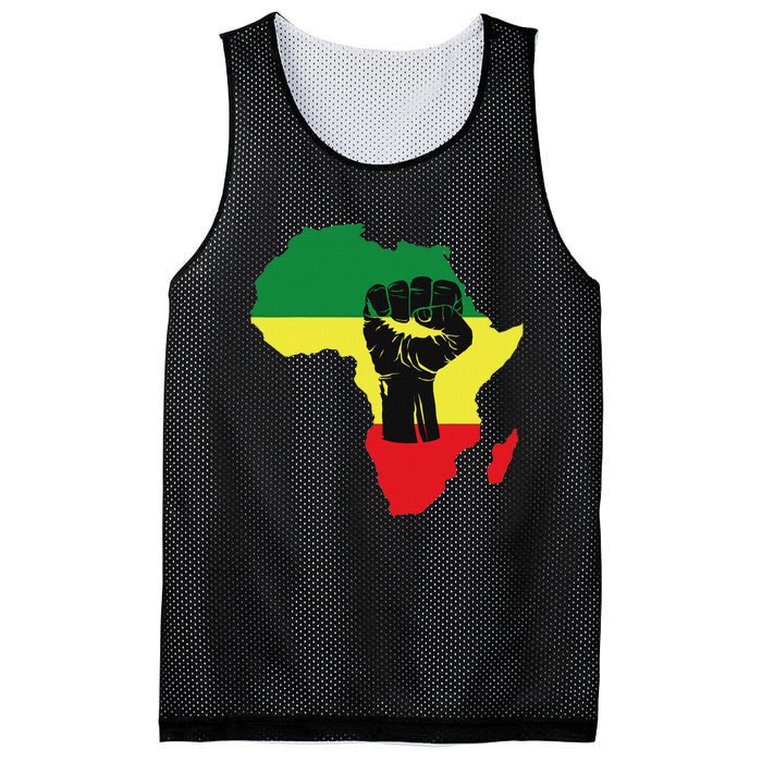 Black History Month Celebration African Map Fist Mesh Reversible Basketball Jersey Tank