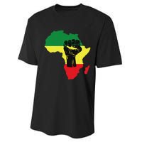 Black History Month Celebration African Map Fist Performance Sprint T-Shirt