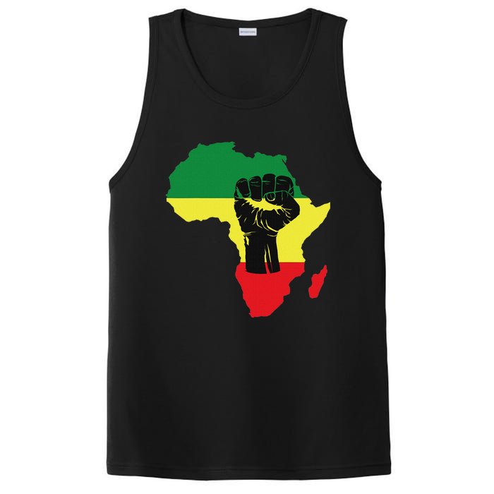 Black History Month Celebration African Map Fist PosiCharge Competitor Tank