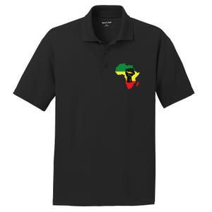 Black History Month Celebration African Map Fist PosiCharge RacerMesh Polo