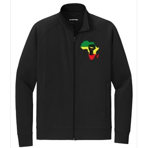 Black History Month Celebration African Map Fist Stretch Full-Zip Cadet Jacket