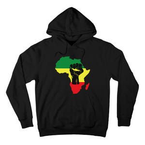 Black History Month Celebration African Map Fist Tall Hoodie