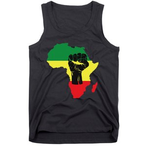 Black History Month Celebration African Map Fist Tank Top