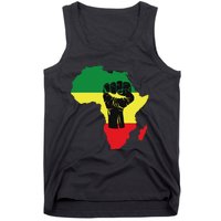 Black History Month Celebration African Map Fist Tank Top