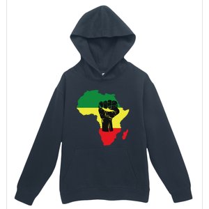 Black History Month Celebration African Map Fist Urban Pullover Hoodie