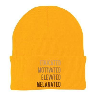 Black History Month Educated Motivated Elevated Melanated Gift Knit Cap Winter Beanie